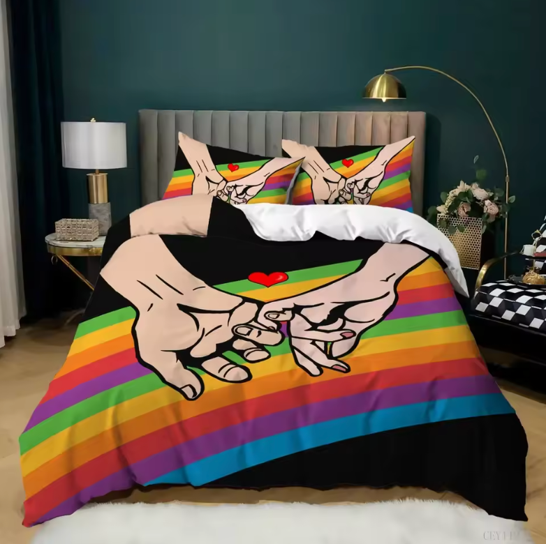 Colorful Rainbow Lines Duvet Cover Set – Pride Bedding Collection